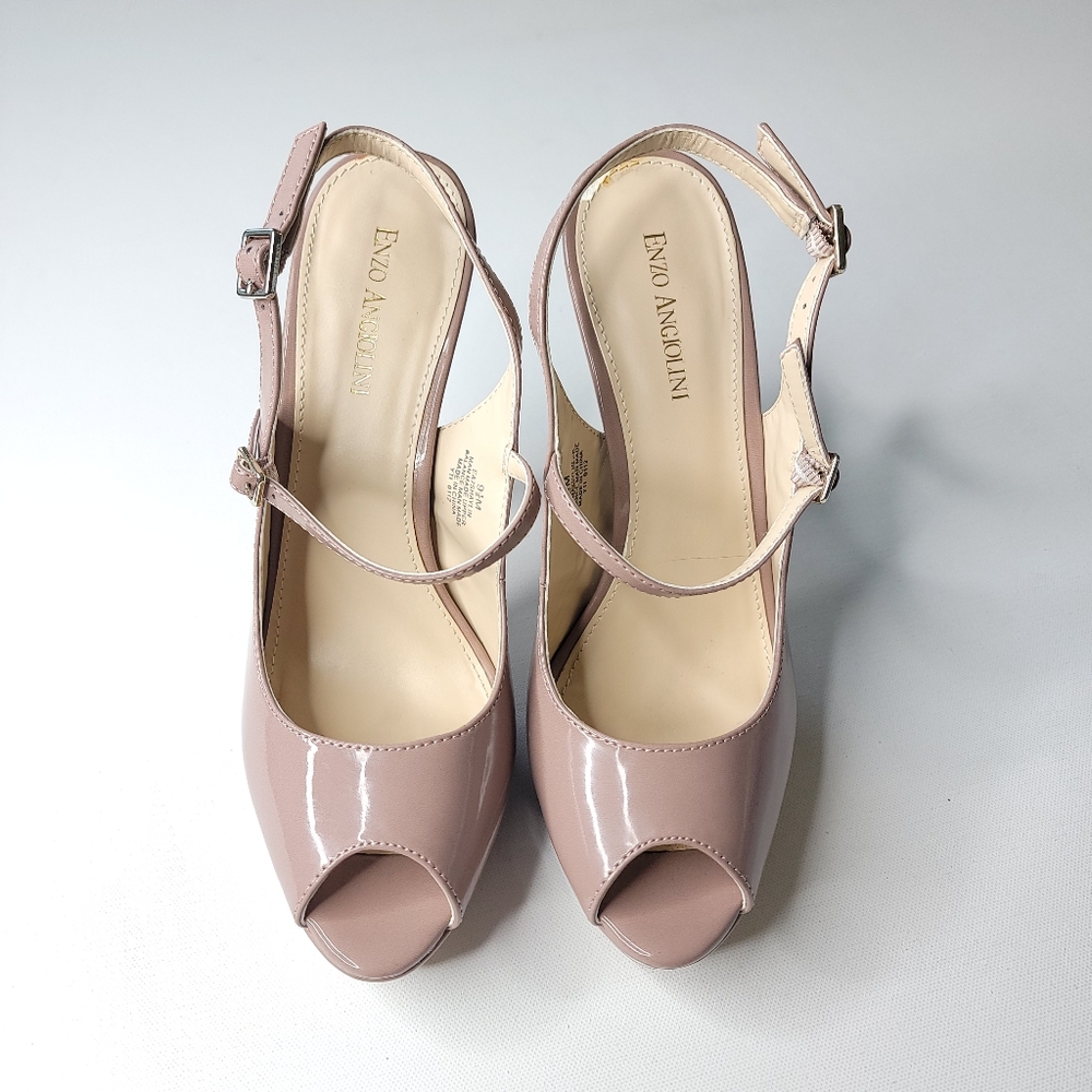 Enzo Angiolini Peek a Boo Toe Pumps Size 9.5 - Picture 2 of 8